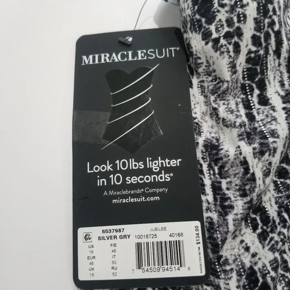 Miraclesuit Chevron Python Jubilee Tankini Top Size 16 - Picture 7 of 10
